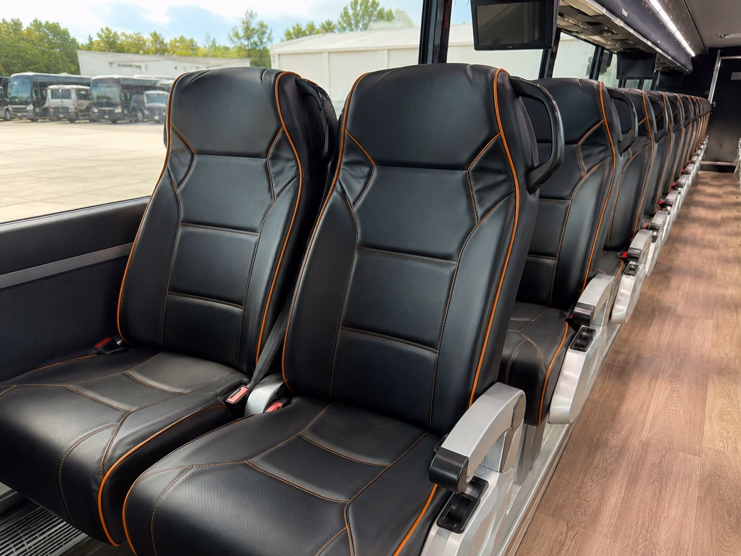 akron charter bus interior