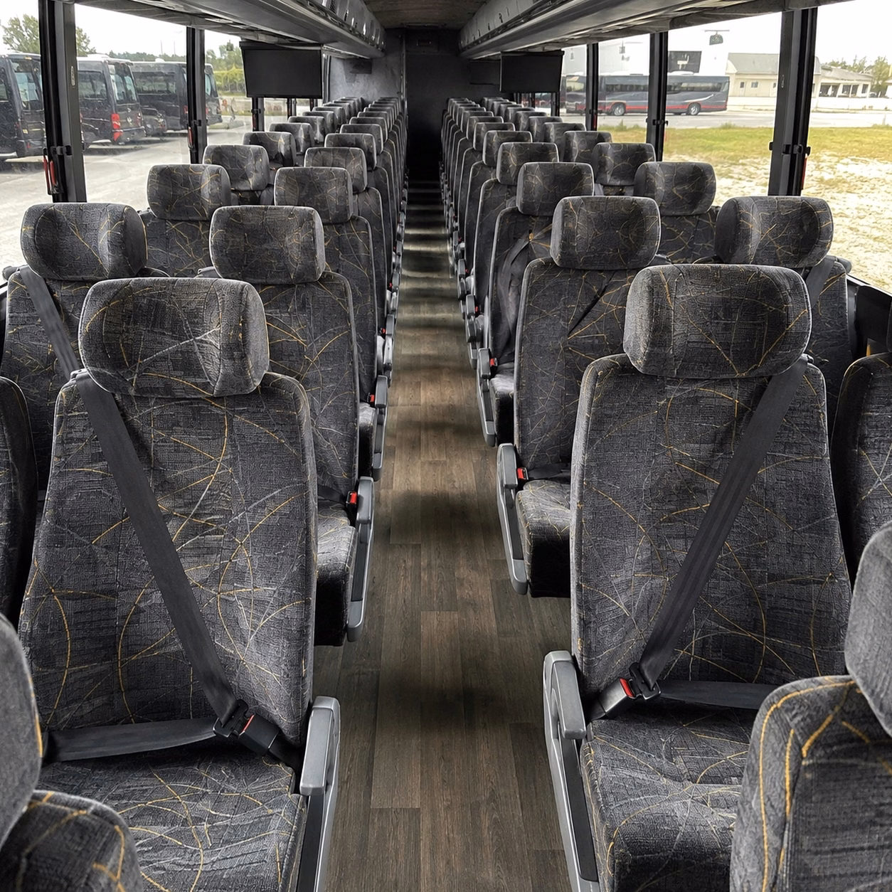 akron charter bus rental interior
